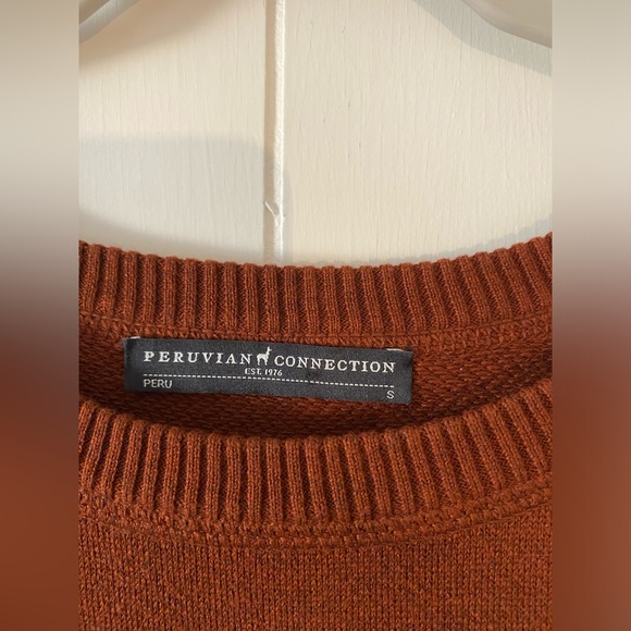 Peruvian Connection Burnt Orange Long Sleeve Shirt Or Pullover Size Small - Picture 3 of 4